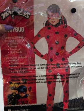 Ladybug Kids Red and Black Polka Dot Jumpsuit Costume